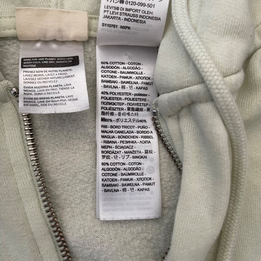Levi's Light Zip Up Cropped Hoodie - Picture 7 of 9